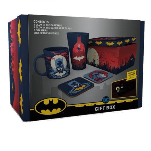 Batman DC Comics ajándék szett: XXL pohár, bögre, 2 x alátét