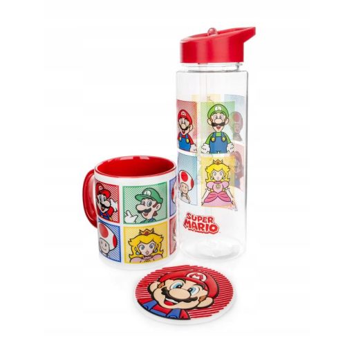 Super Mario ajándékcsomag: vizespalack,  bögre és mágnes