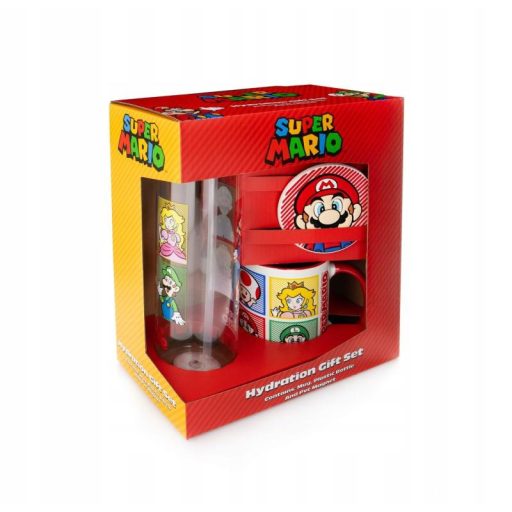 Super Mario ajándékcsomag: vizespalack,  bögre és mágnes