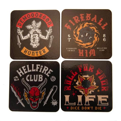  Poháralátét készlet 4 db Stranger Things - Hellfire Club