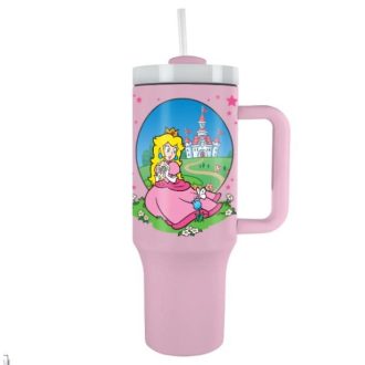 Super Mario (Peach) utazó bögre szívószállal (1180 ml)