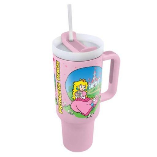 Super Mario (Peach) utazó bögre szívószállal (1180 ml)