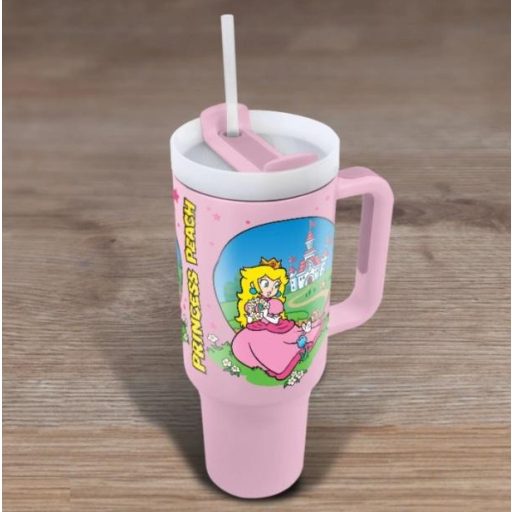 Super Mario (Peach) utazó bögre szívószállal (1180 ml)