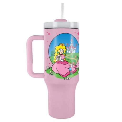 Super Mario (Peach) utazó bögre szívószállal (1180 ml)