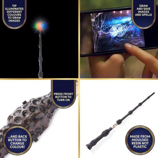 HARRY POTTER - Deluxe Lumos Pálca - Fekete - 35 cm (újratölthető akkumulátorral)