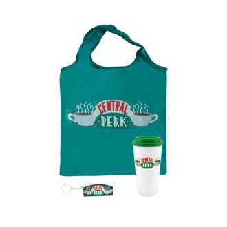   Friends Central Perk Ajándékcsomag: bevásárlótáska, utazó bögre, kulcstartó