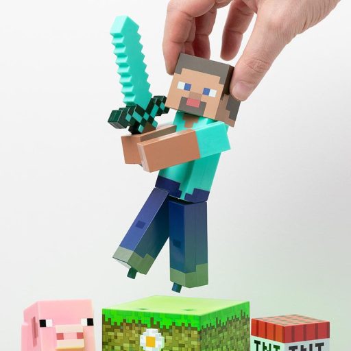 Minecraft Steve Dioráma figura lámpa 30 cm