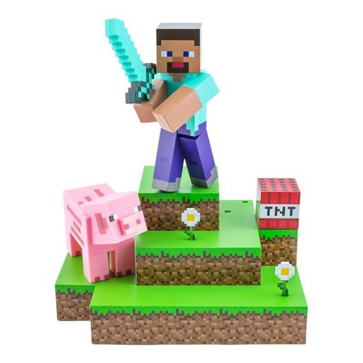 Minecraft Steve Dioráma figura lámpa 30 cm