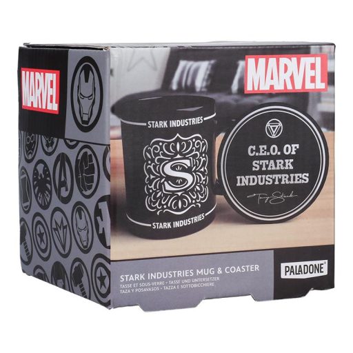 Marvel Stark Industries bögre és alátét / Ajándékcsomag Marvel Stark: bögre plusz alátét