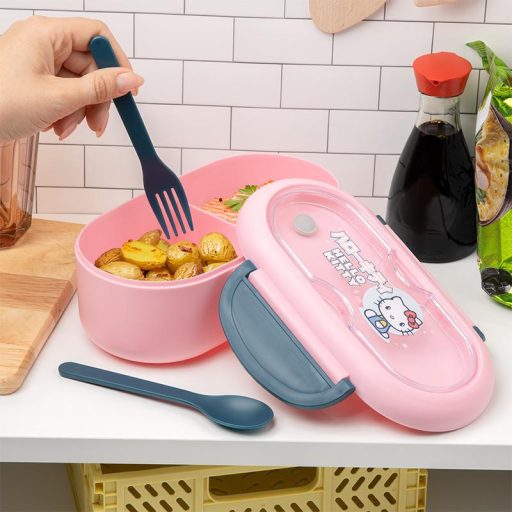  Hello Kitty uzsonnás doboz és evőeszközök