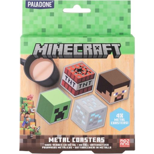 Minecraft fém poháralátét készlet4 db