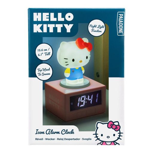 Hello Kitty világító ébresztőóra (magasság: 15,6 cm)