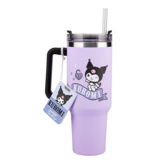 Kuromi hőszigetelt utazó pohár és szívószállal 900 ml