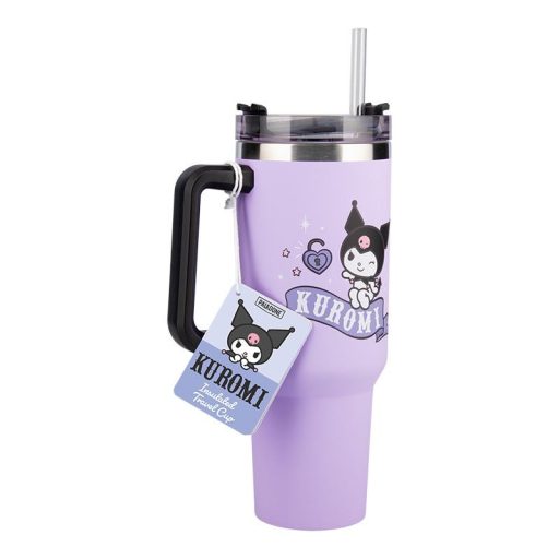 Kuromi hőszigetelt utazó pohár és szívószállal 900 ml