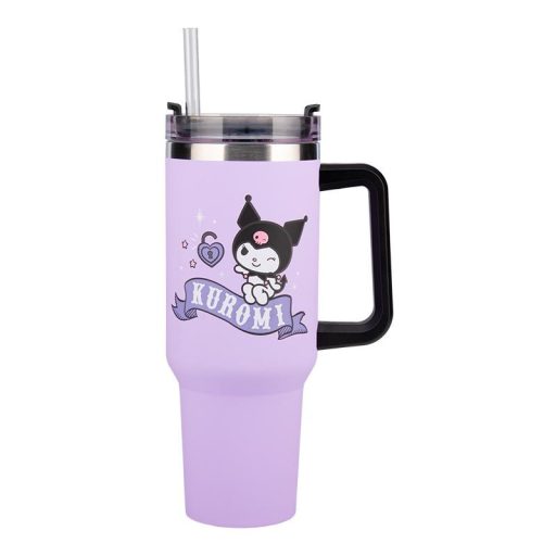 Kuromi hőszigetelt utazó pohár és szívószállal 900 ml