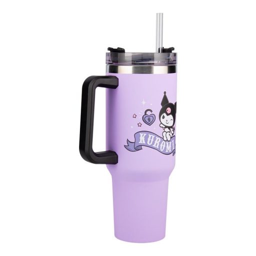 Kuromi hőszigetelt utazó pohár és szívószállal 900 ml