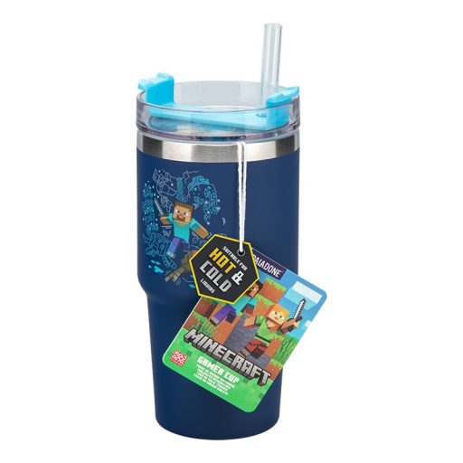 Minecraft Gamer hőszigetelt pohár és szívószállal 600 ml