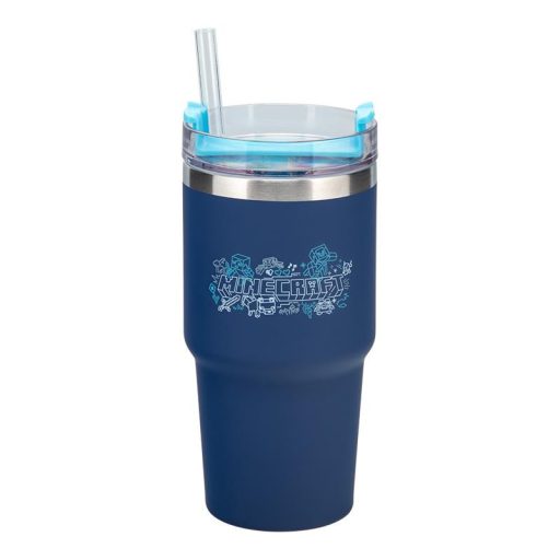Minecraft Gamer hőszigetelt pohár és szívószállal 600 ml