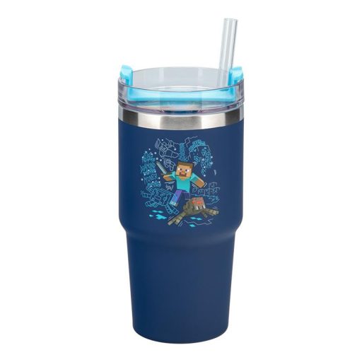 Minecraft Gamer hőszigetelt pohár és szívószállal 600 ml