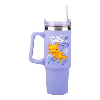 Minecraft Szigetelő Kupa Szívószállal (900 ml) - Lila