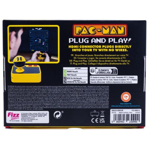 Pac-man retro játék konzol vezeték nélküli vezérlővel (plug & play)