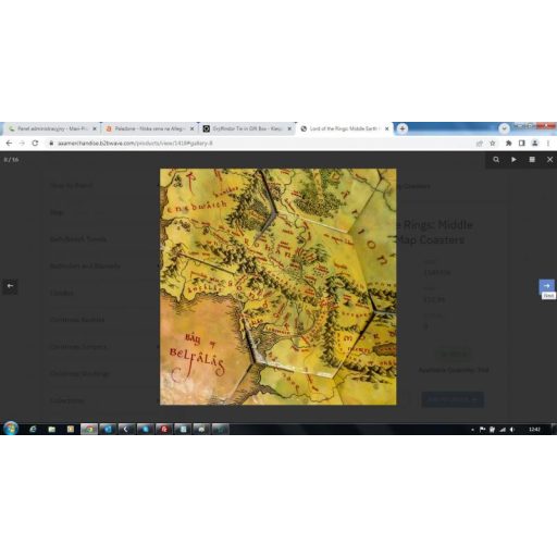 Lord of the Rings: Középfölde térkép poháralátétek 12 db