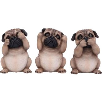 Három bölcs mopsz (magasság: 8,5 cm)
