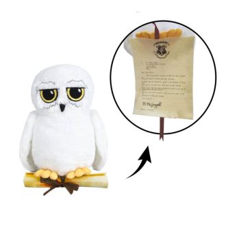   Harry Potter plüssbagoly Hedwig levéllel a Roxfortból (magasság: 25 cm)