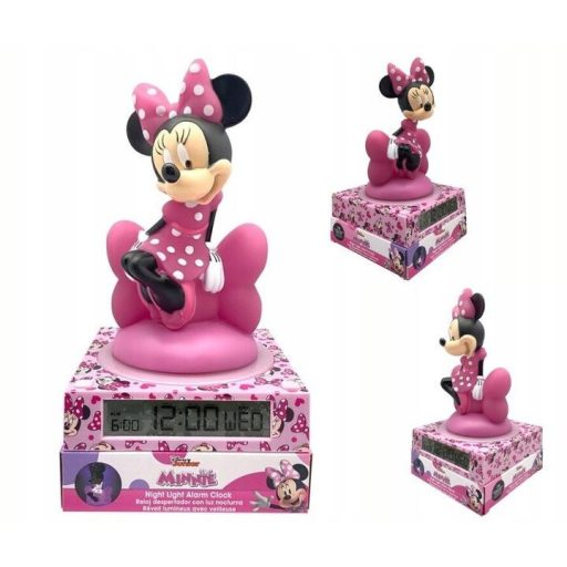 Disney Minnie Mouse 3D lamp with alarm / Disney Myszka Minnie lampka 3D z budzikiem